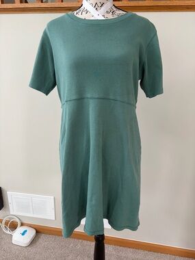 Eddie Bauer Teal Short-Sleeve Mini Dress